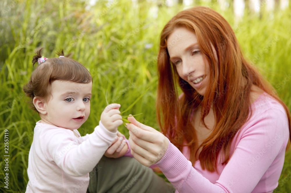 beautiful mother and baby little girl outdoor beautiful mother and baby little girl outdoor