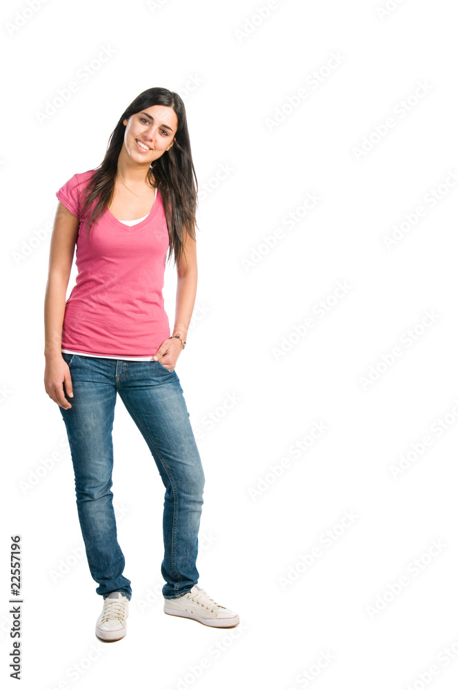 Happy smiling latin girl full length Happy smiling latin girl full length