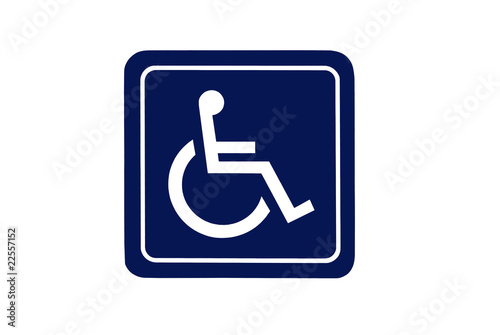Dark blue handicap sign