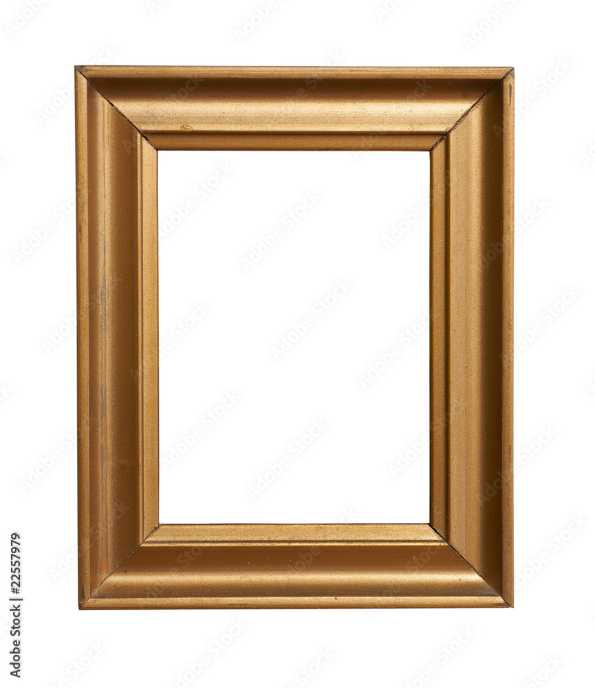 old antique gold frame over white background old antique gold frame over white background