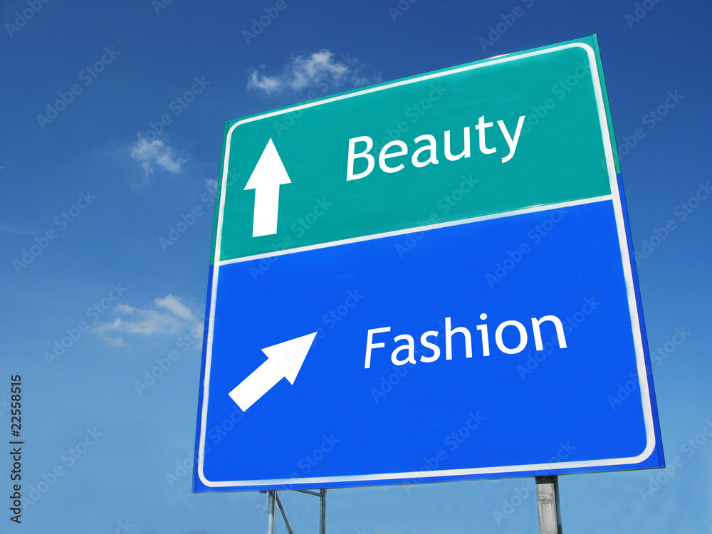 BEAUTY-FASHION road sign BEAUTY-FASHION road sign