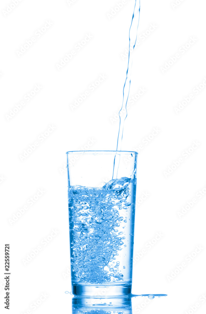 Water in a glass isolated on white background Water in a glass isolated on white background