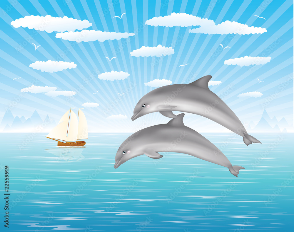 Obraz premium Two dolphins.