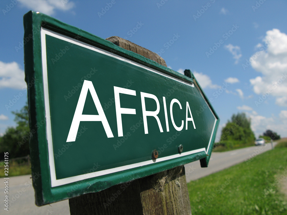 Fototapeta premium AFRICA road sign