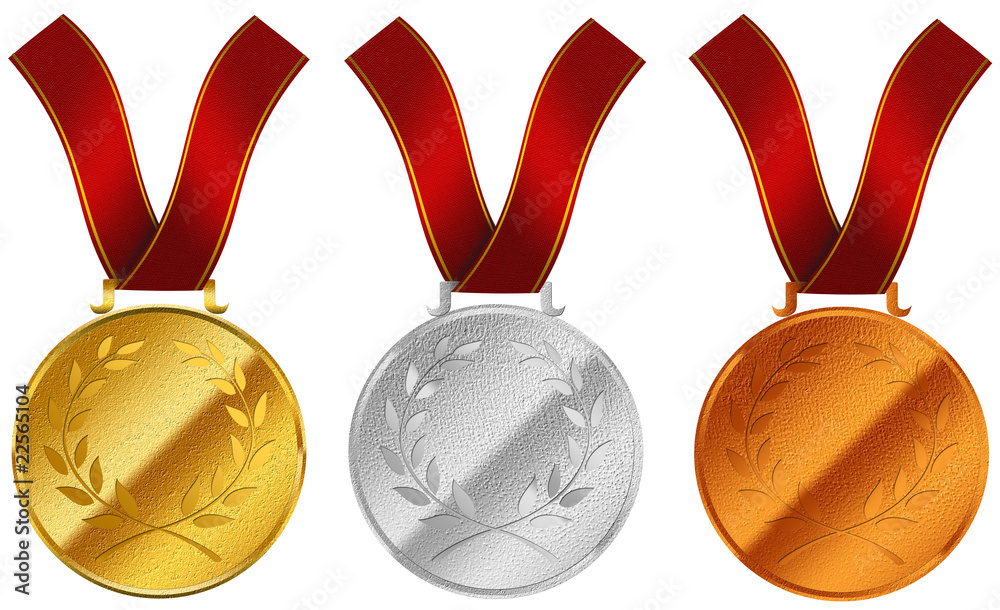 médailles or, argent, bronze Illustration Stock | Adobe Stock