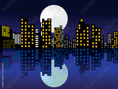 City at night vector