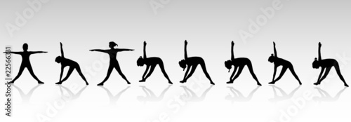 morning limbering up vector silhouettes