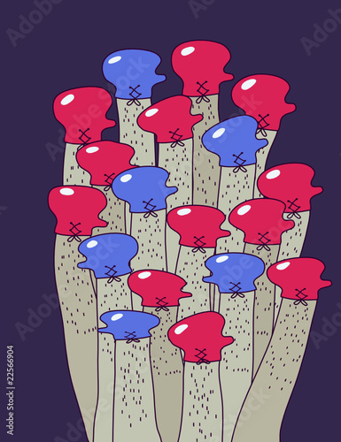 box hands cartoon vector
