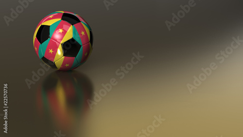 Glossy Cameroon soccer ball on golden metal