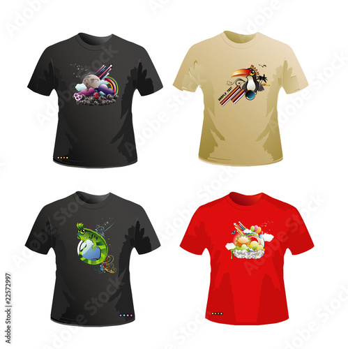 camisetas en vector