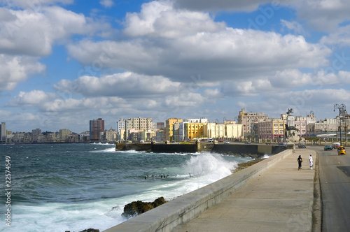 Cityscape from Havana Malecon, Cuba.