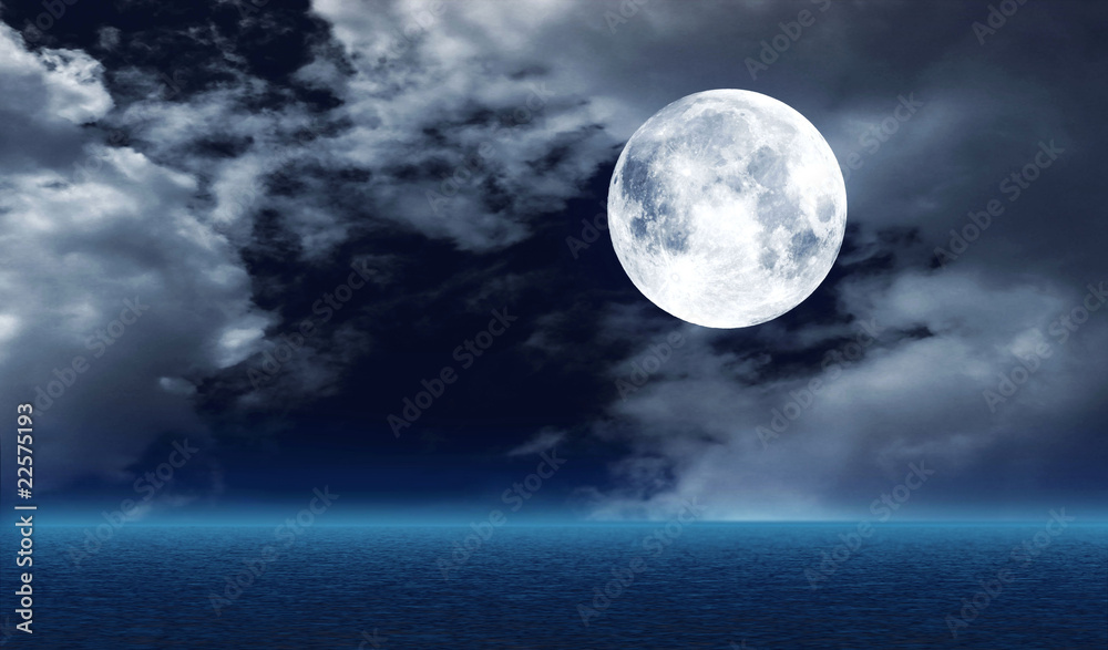 The full moon over water The full moon over water