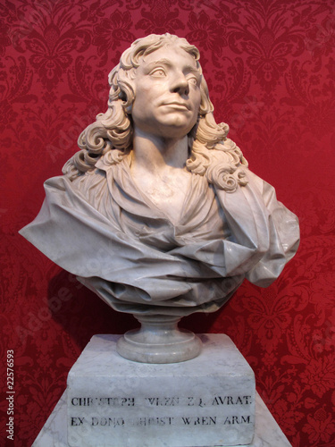 Bust of Sir Christopher Wren dated about 1673 photo