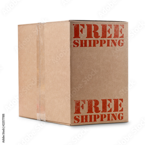 free shipping box on white background - shipment