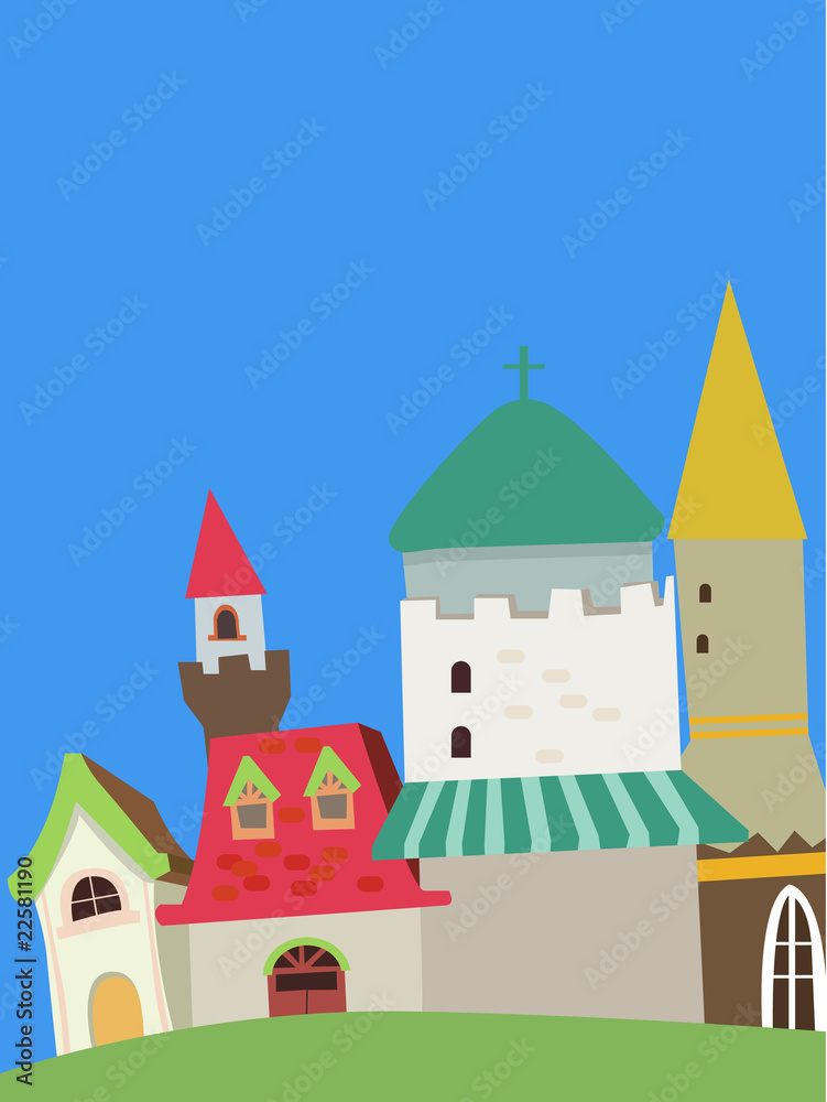 Vector drawing of home.cute and colorful