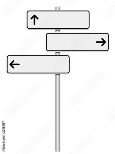 Obraz na plátně Panneaux pour trois directions