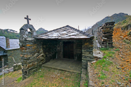 Pena, very old little mountain village, made of shale, Portugal