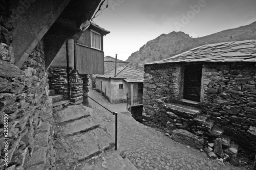Pena, very old little mountain village, made of shale, Portugal