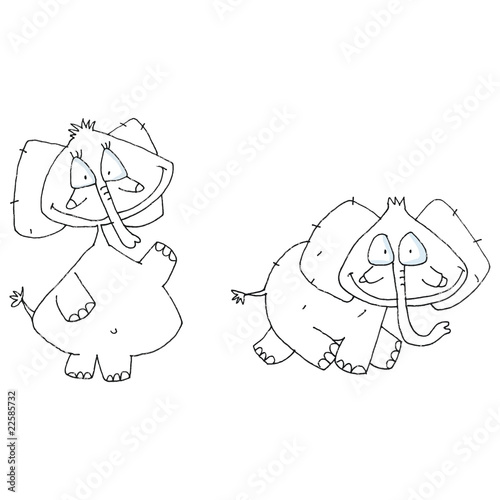 Deux éléphants blanc