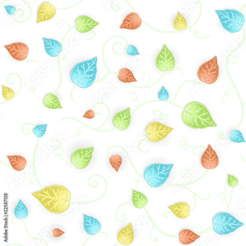 Autumn leafy seamless pattern