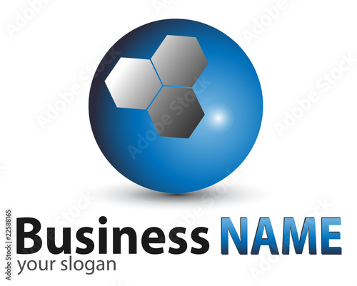 Logo blue glossy sphere