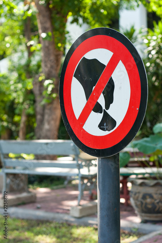 warning sign in the garden