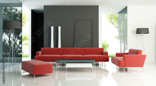 modern drawing room,3d rendering