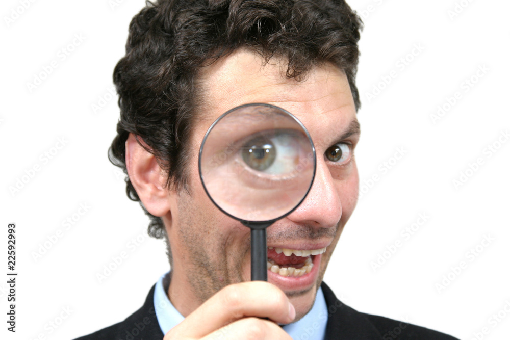 businessman with magnifying glass businessman with magnifying glass