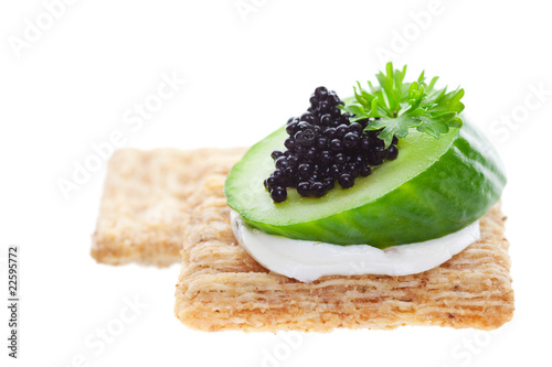 Caviar on crackers