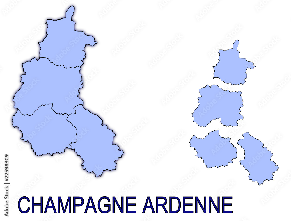 carte région champagne ardenne France départements contour Stock Vector ...