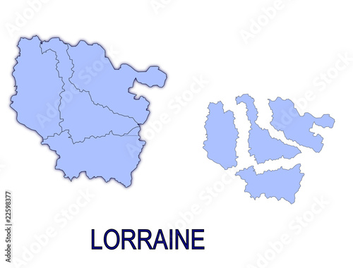 carte région lorraine France départements contour photo