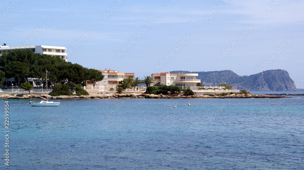 Vistas de la Isla de Ibiza, Islas Baleares, España,