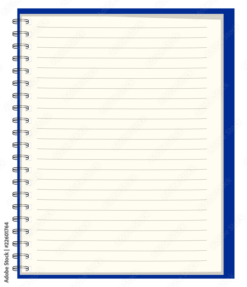 Pure notebook for records. Vector illustration