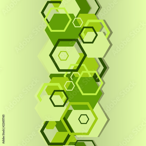Seamless a background with hexagons in green colour