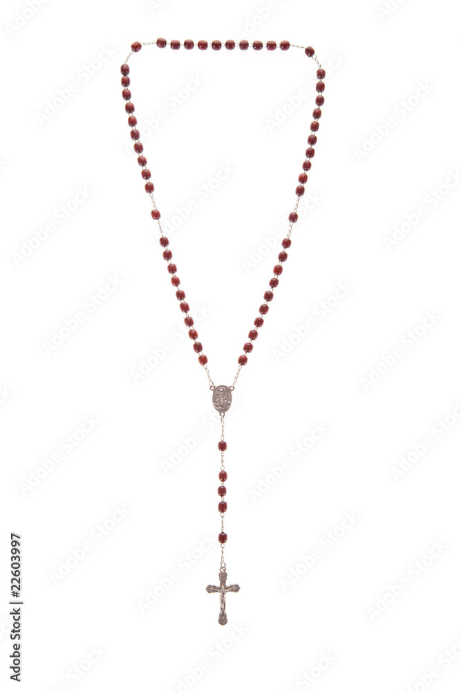Fototapeta premium Rosary beads isolated over a white background
