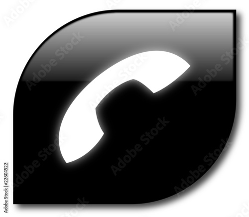 Black telephone button vector