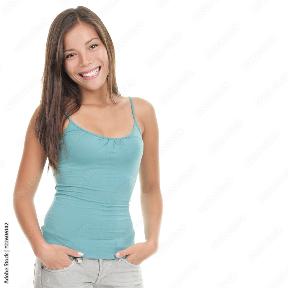 Natural beauty - beautiful woman isolated on white background Natural beauty - beautiful woman isolated on white background