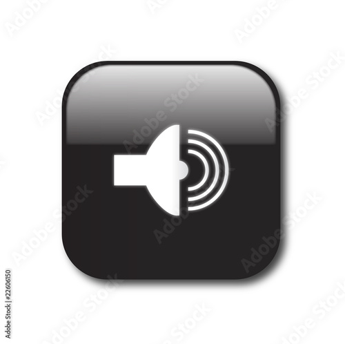 Black sound button vector