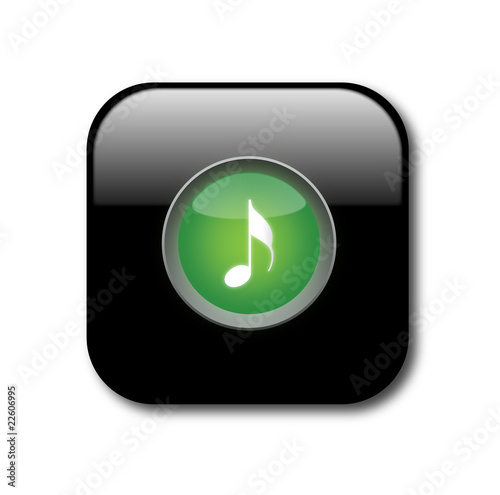 Black music button vector