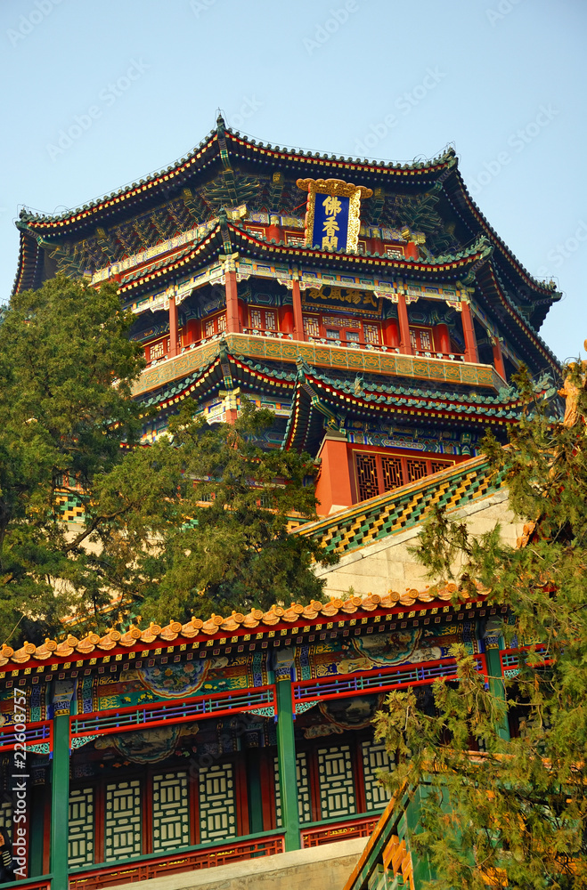 Beijing Summer Palace Tower of Fragrance of the Buddha Beijing Summer Palace Tower of Fragrance of the Buddha