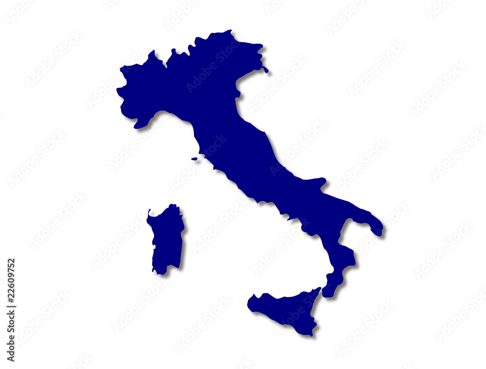 carte italie vierge bleue Stock Vector