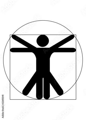 Vitruvian Man black on white