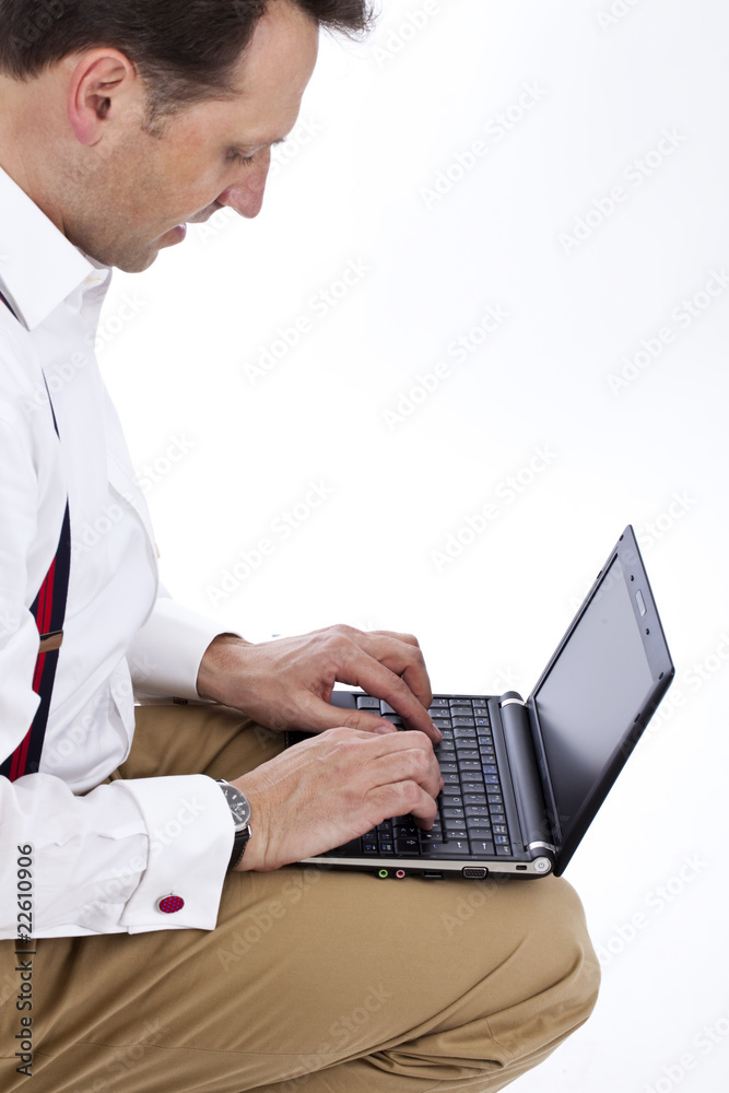 Geschäftsmann mit Netbook Geschäftsmann mit Netbook