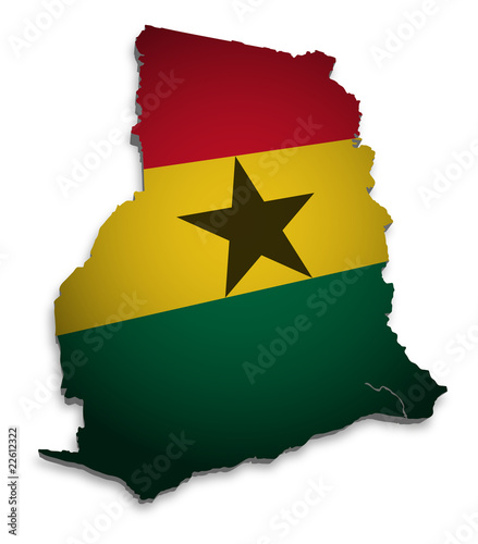 Ghana 3D Flagge
