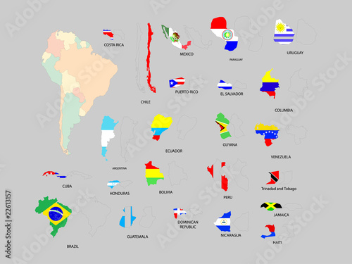 Vector map of south america