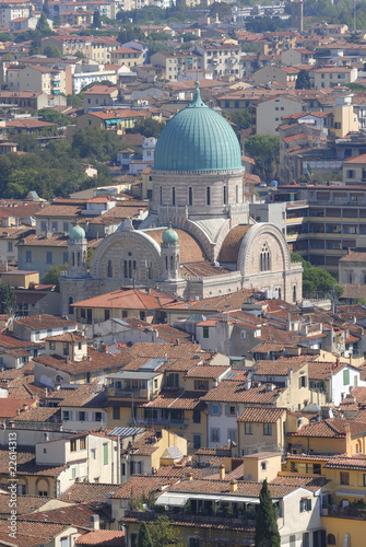 aerial view of the synagogue in Florence