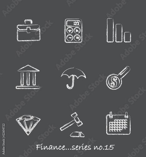 Finance chalkboard icons...series no.15
