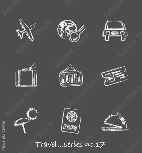 Travel chalkboard icons...series no.17
