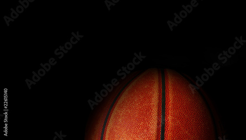 basketball shoe and ball, on black background © zimmytws