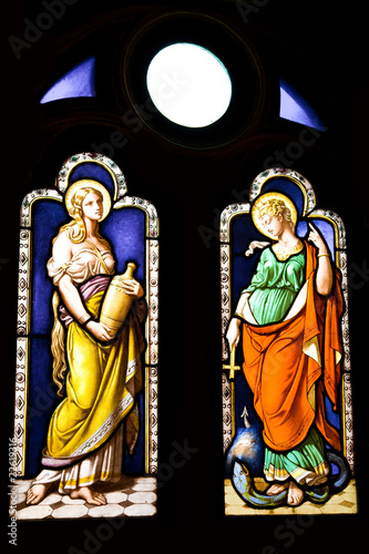 Stained glass detail, from Blois Chateau, France